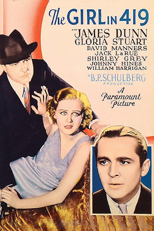 Movie poster for The Girl in 419 (1933)