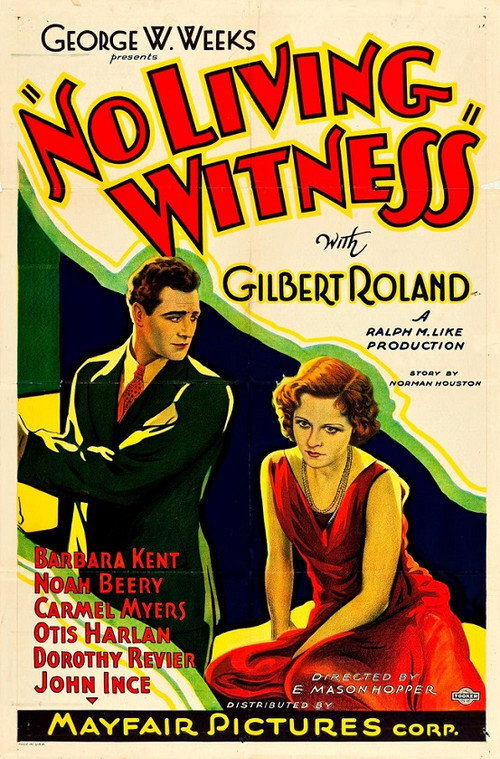 Movie poster for No Living Witness (1932)