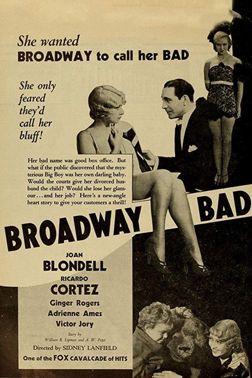 Movie poster for Broadway Bad (1933)