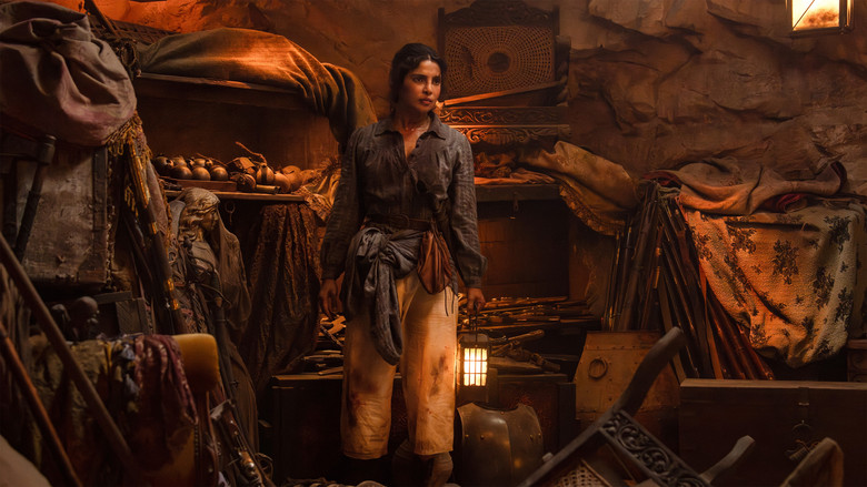 Pirate ships looming in the misty waters