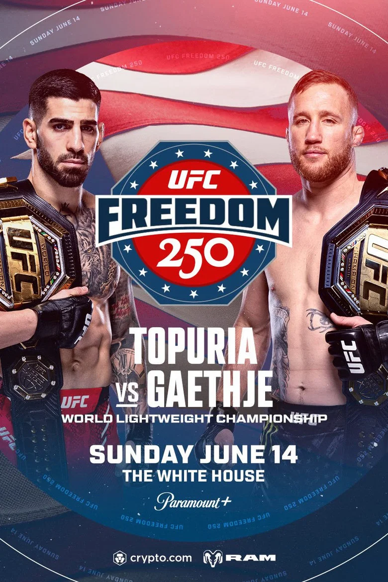 UFC Freedom 250: Topuria vs. Gaethje poster background