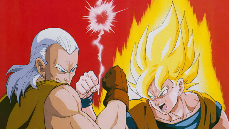 Android 13, 14, and 15 confront Goku at the shopping mall