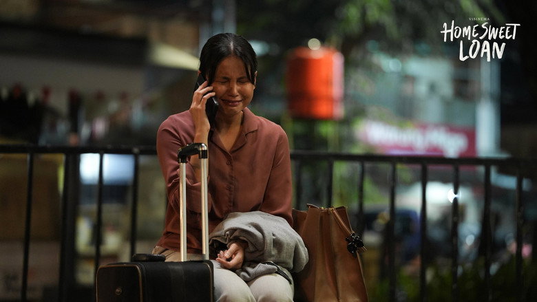A cramped Jakarta apartment at dusk, its fluorescent light spilling onto a balcony where Kaluna stares at the city skyline, her face half in shadow.