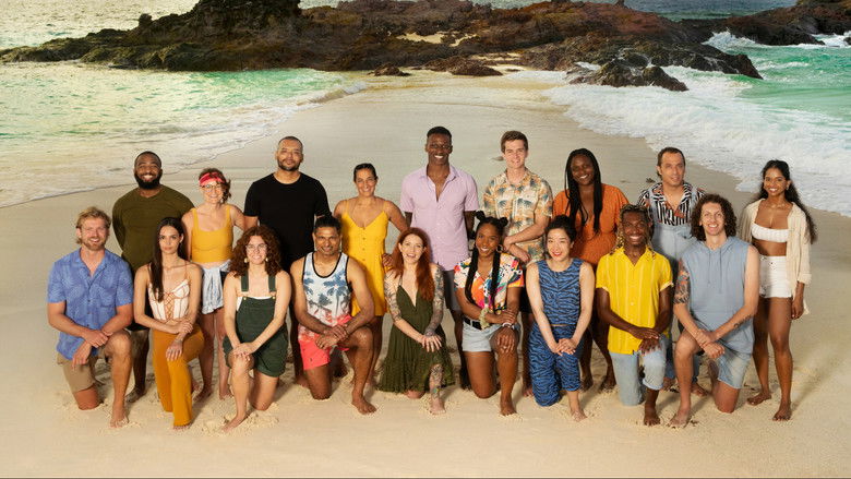 Castaways competing in a water challenge