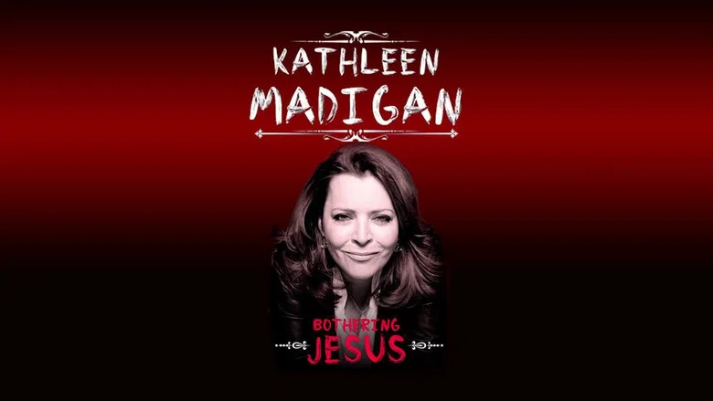 A dimly lit stage, Kathleen Madigan mid-laugh, her hands gesturing as if inviting the audience into the joke.