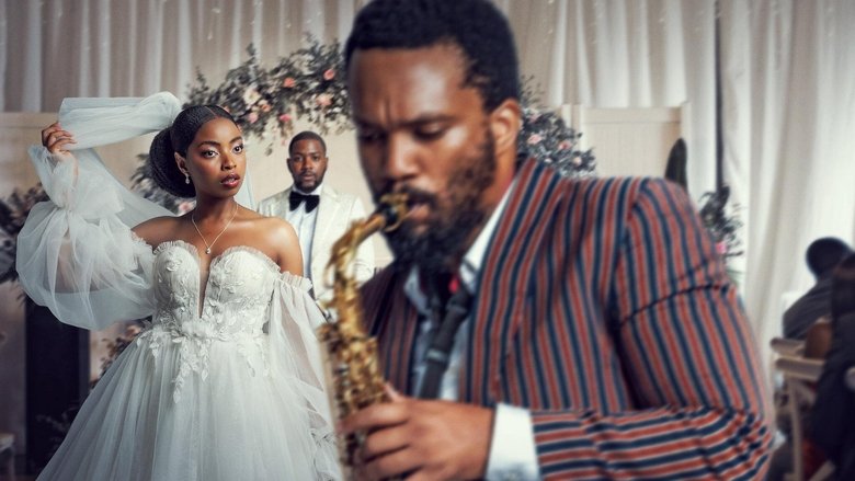 A dimly lit jazz club, the saxophonist’s silhouette framed against a smoky blue backdrop, his fingers dancing over the keys while Mayi watches from the shadows.
