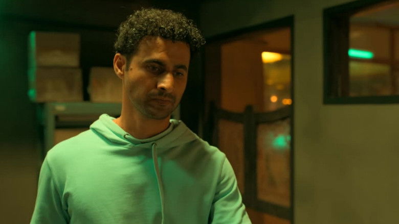 A tense confrontation near the airport tarmac at night