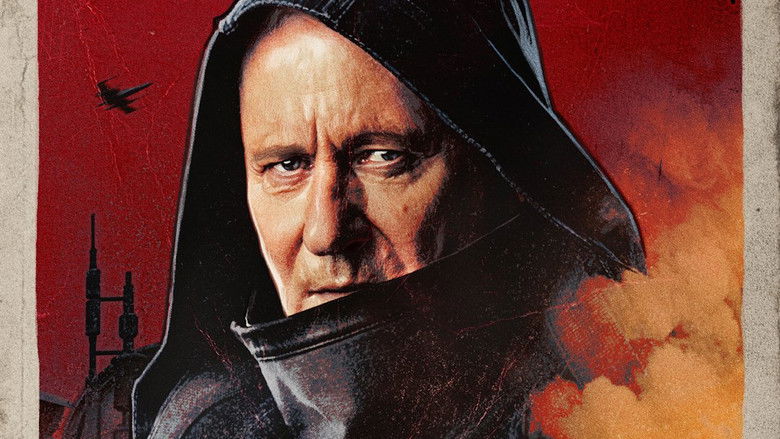 A tense exchange between characters bathed in dramatic lighting