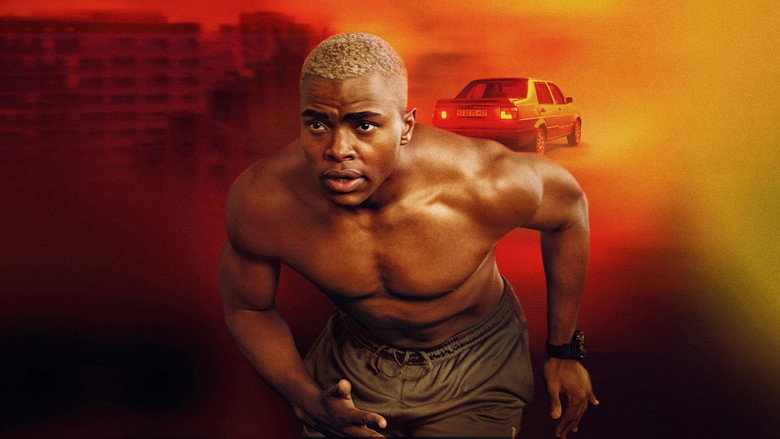 Siya sprints through Johannesburg at night, his face half-lit by streetlights, the city a blur behind him.