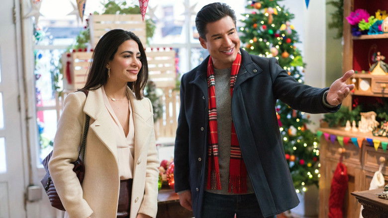 A wide shot of the family gathered, capturing the vibrant colors of the Southwestern holiday setting