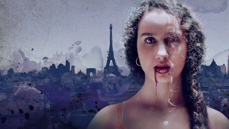 A dimly lit Parisian apartment, bathed in eerie red light, where Doina stands at the center of a family argument, her face half in shadow.