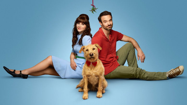 A snowy street corner