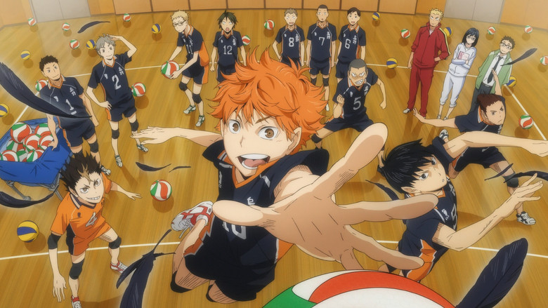 Hinata soaring through the air for a spike