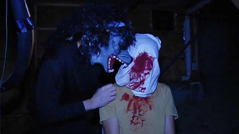 A distorted face staring into the camera