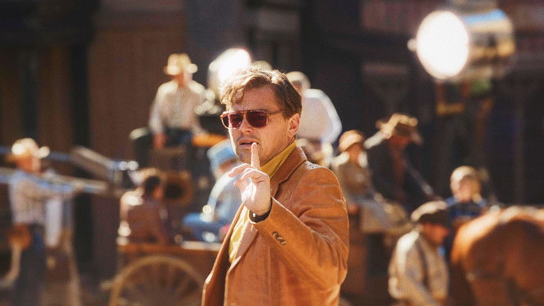 Leonardo DiCaprio as Rick Dalton on the set of a Western