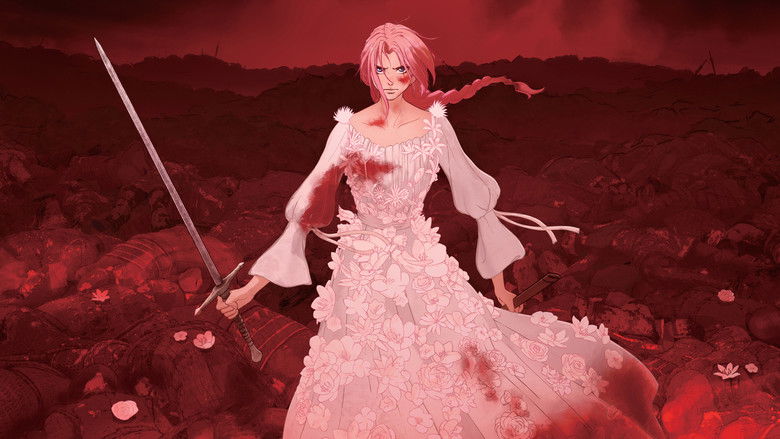 Scarlet standing in the ruins of the Land of the Dead, her sword raised against a storm of swirling spirits
