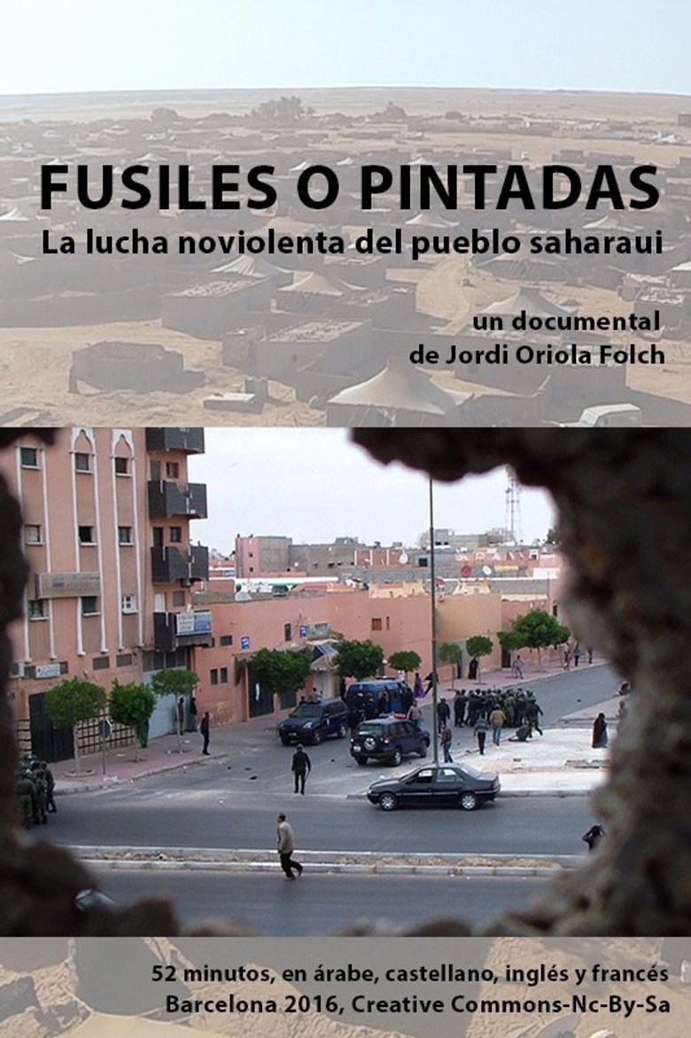 Rofles or graffiti: the non-violent fight of the Sahrawi people poster background