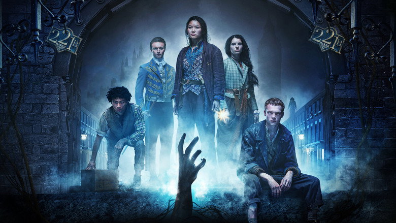 A dimly lit alley in Victorian London, where the Irregulars huddle together, their faces half-lit by flickering gaslight