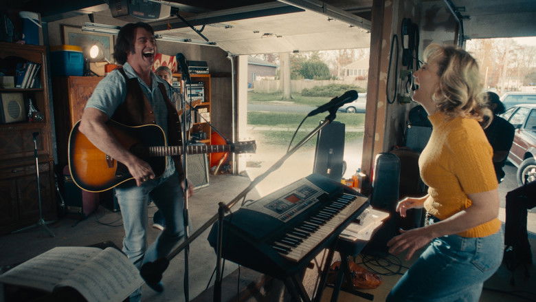 A moody, neon-lit interior