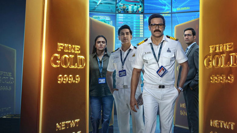 The neon-lit corridors of the Mumbai airport terminal