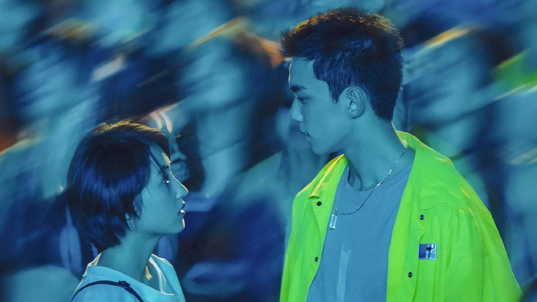 A close-up of two young people sitting side by side, their faces half-lit by the soft glow of a setting sun, their expressions unreadable but heavy with something unsaid.