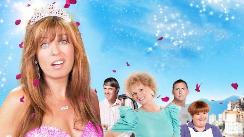 Kath and Kim in full fairy-tale regalia, surrounded by opulent but tacky decor