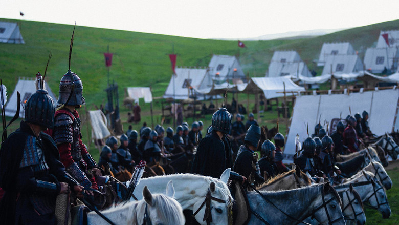 Ancient battlefield clash on horseback