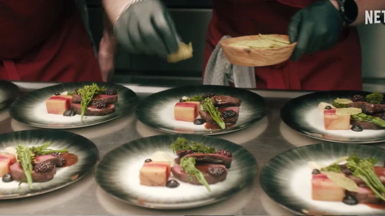 The mysterious, dimly lit hallway of the luxury yacht at night