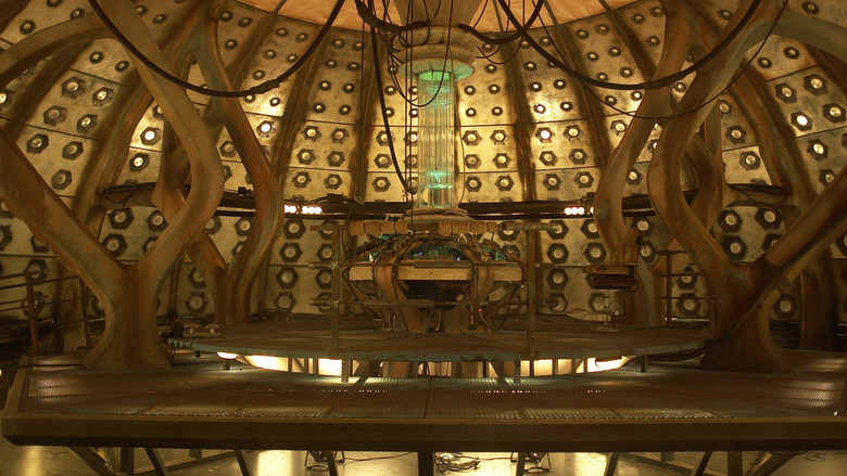 The Doctor, Yaz, and Dan gathered around the TARDIS console