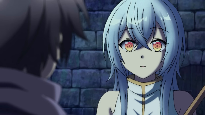 A typical isekai backdrop, showing a brightly colored but generic castle interior where the confrontation takes place