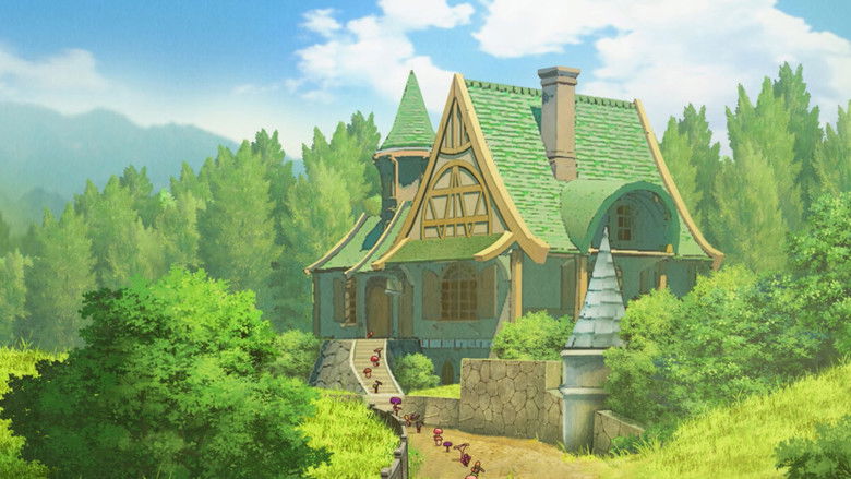 Luna walking through the village, cloaked and isolated