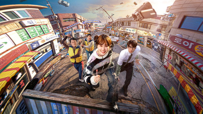 The moment Chae-ni’s bravado slips, her face lit by the neon glow of a convenience store sign