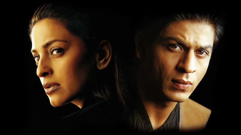A tense moment in a dimly lit room, Shah Rukh Khan as Arun holding a gun, his expression a mix of determination and exhaustion.