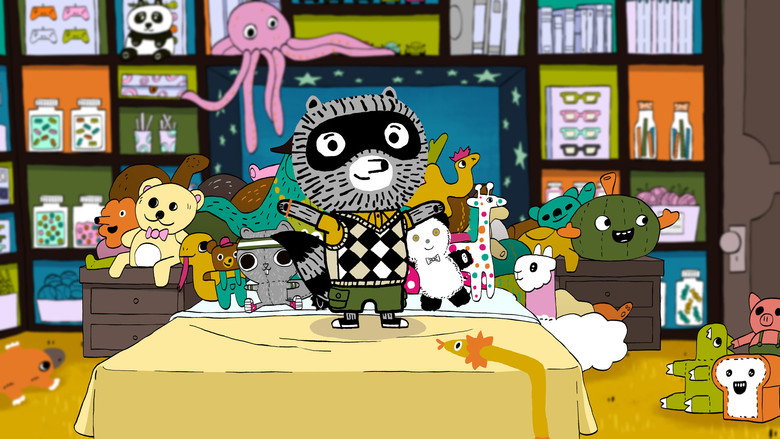 Carl and his friends sitting together in a sunlit meadow, surrounded by small treasures like bottle caps and buttons