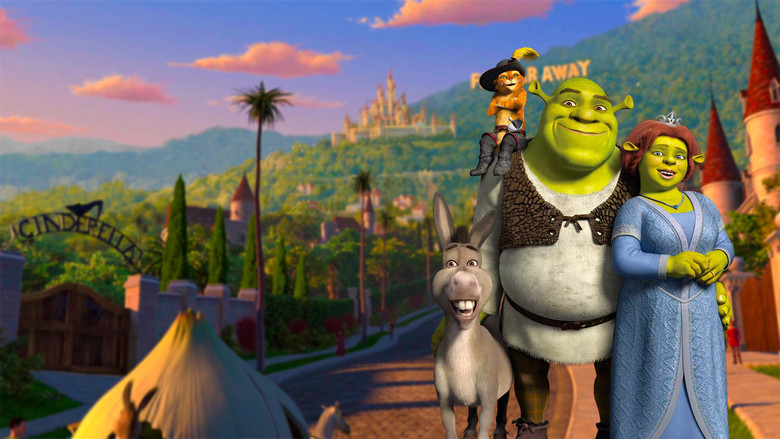 Shrek and Fiona arriving at Far Far Away