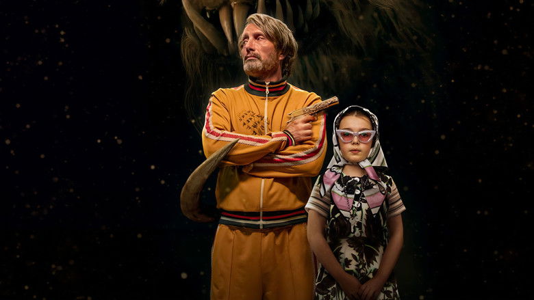 A monstrous creature made of dust and debris looming over floorboards