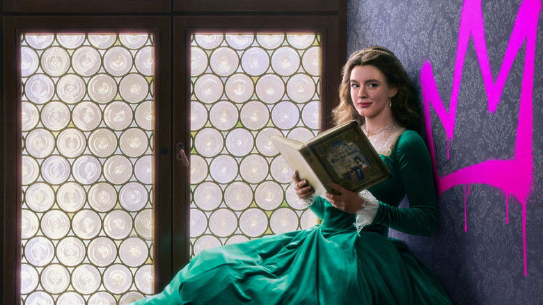 A candlelit chamber, shadows stretching across ornate tapestries, as a figure in royal robes stands at a window, their face half-hidden in darkness.