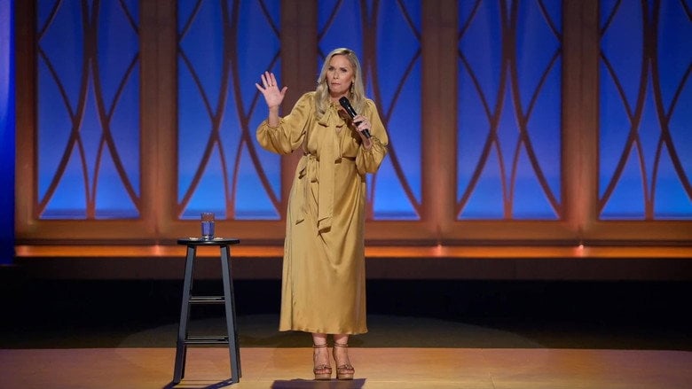 Leanne Morgan on stage, mid-laugh, gesturing to the audience