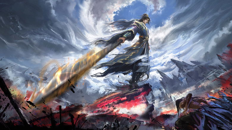 The nine dragons pulling the bronze coffin through space