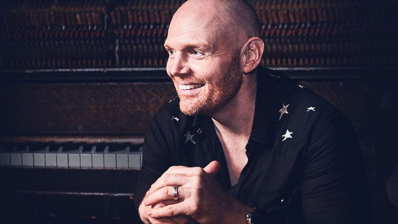 Bill Burr mid-rant, eyes wide and expressive, gesturing with his hands as he delivers a punchline.