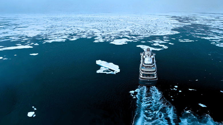 A stark, frozen environment reflecting pale light