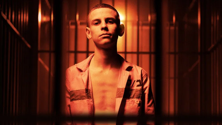A dimly lit juvenile detention cell, its concrete walls scarred with graffiti, where a teenage boy sits hunched on a thin mattress, his face half-hidden in shadow.
