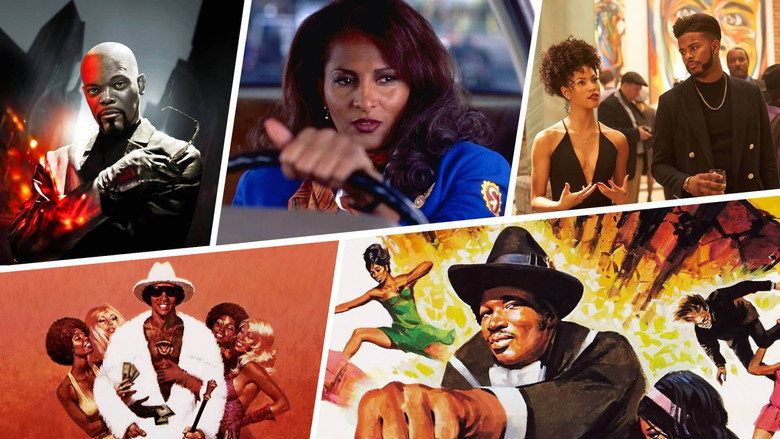 A collage of Black cinema icons, their faces and film stills layered like a visual manifesto