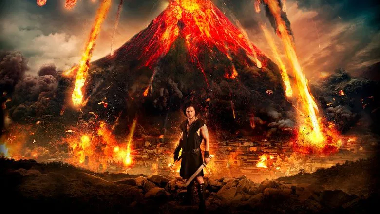 A gladiator stands in the arena, his face streaked with blood and dust, as the city of Pompeii looms in the background, its buildings already trembling from the distant rumble of Vesuvius.