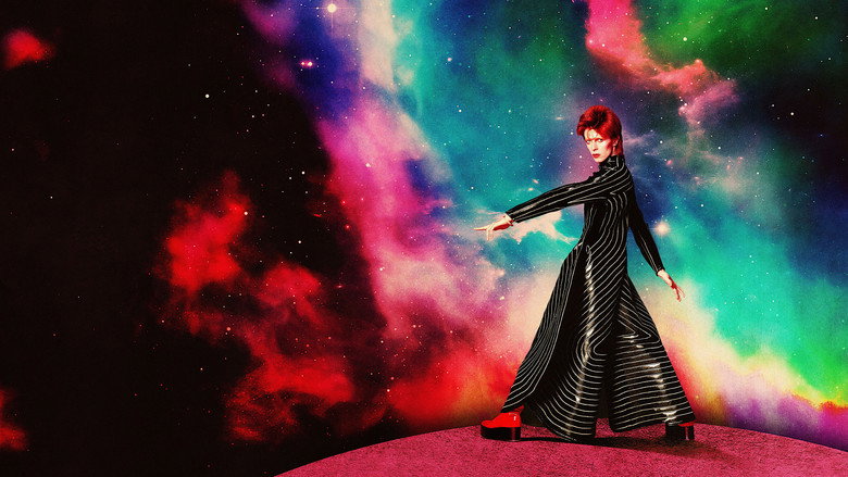 A kaleidoscopic collage of Bowie’s faces, fractured and overlapping, as if seen through a prism of light and shadow