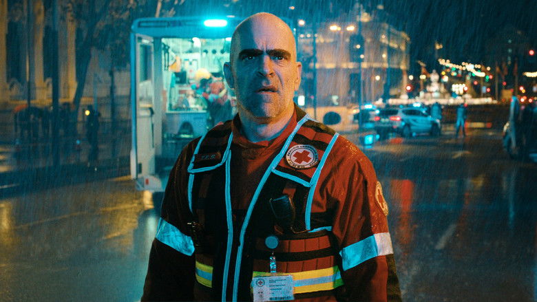 A tense confrontation in the neon-lit streets of Madrid