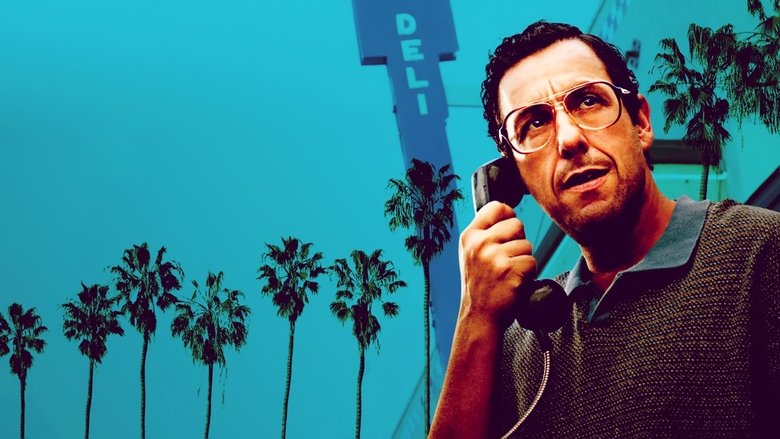 Sandy Wexler, in his signature Hawaiian shirt, standing in a cluttered office surrounded by bizarre memorabilia, looking overwhelmed but determined