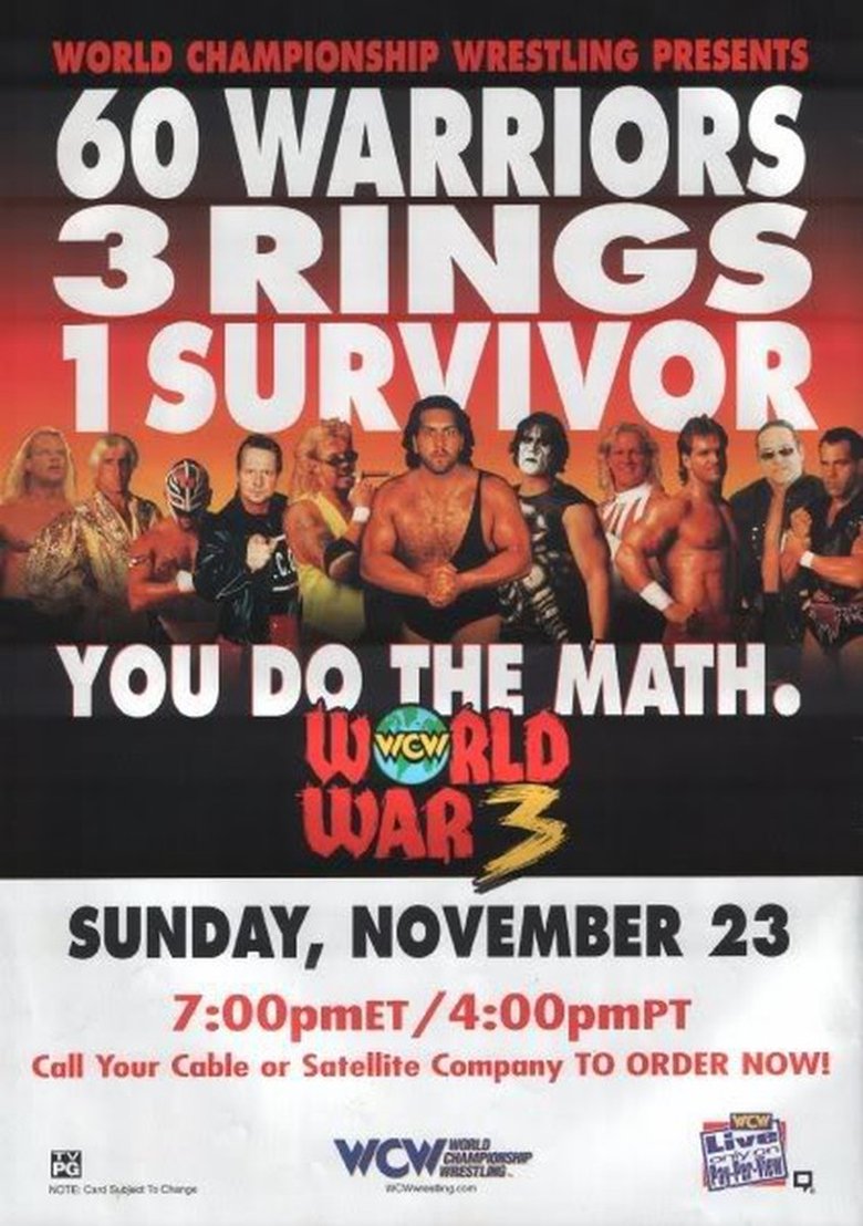 WCW World War 3 1997 poster background