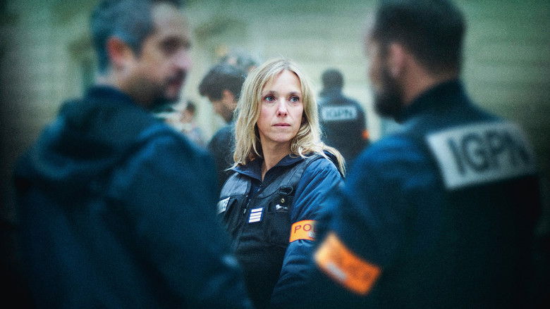 A tense, crowded street scene capturing the chaos of a demonstration