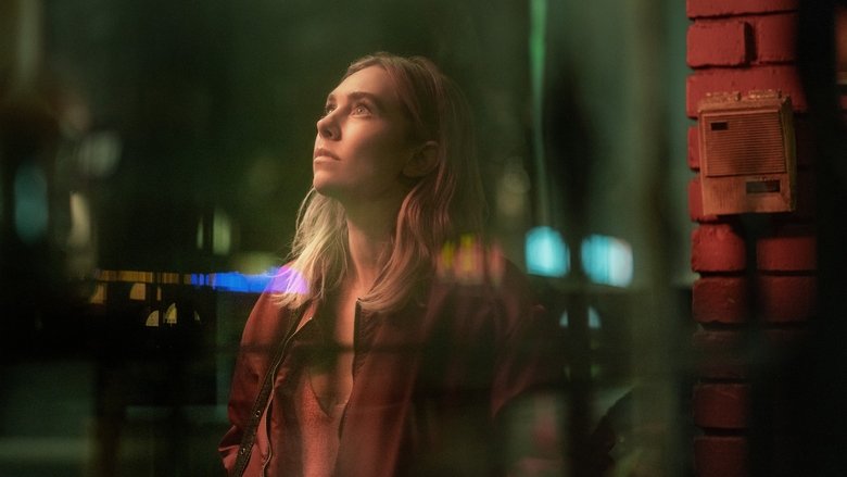 Lynette looking out into the neon-lit city